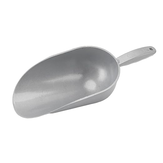 Aluminum Alloy Pet Food Scoop, Metal Feed Scoop for Dog Cat Poultry Goat Cattle Pig, Multipurpose Grain Scoop Shovel with Accurate Portion Control, Easy to Clean and Durable for Ki