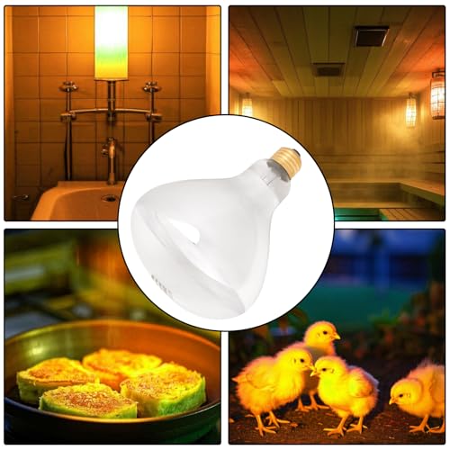 Aiicioo 250W R40 Clear Heat Lamp Bulb R40 Incandescent Heat lamp Bulb for Pets Flood Light - Glass, 2 Pack - Image 6