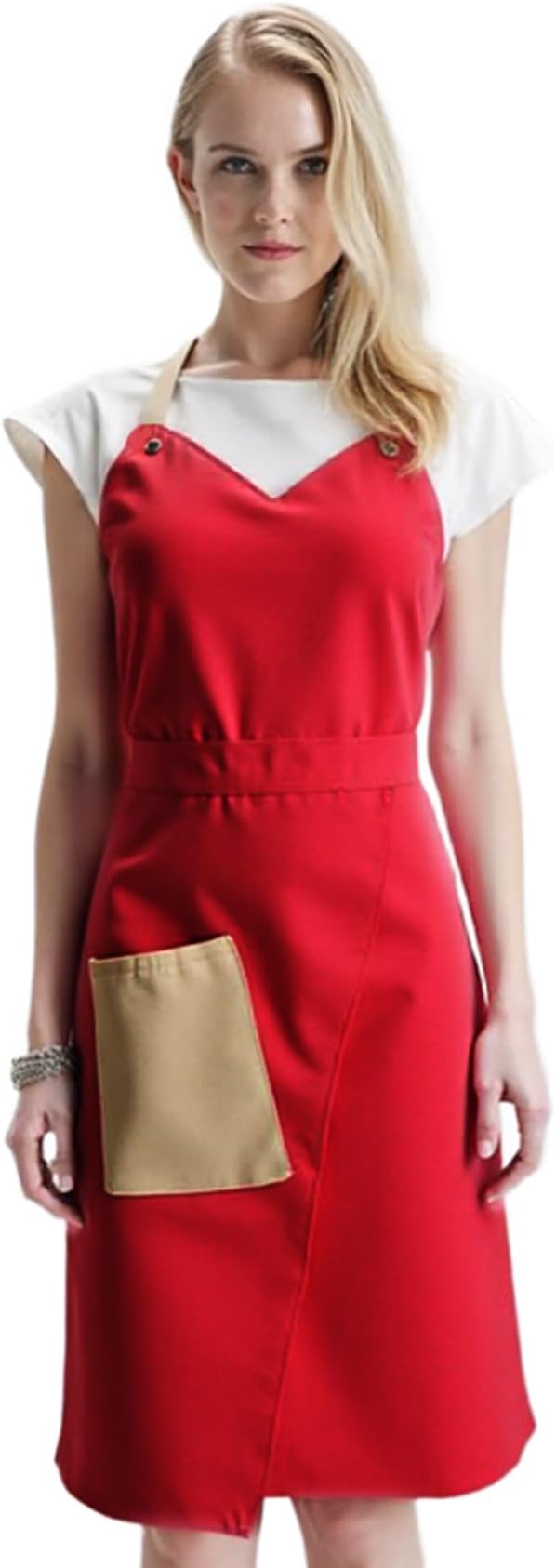 Kitchen Apron with Pockets for Adults,Waterproof Cooking Aprons for Women/Men,Baking/Grilling,Green/Orange/Wine Red