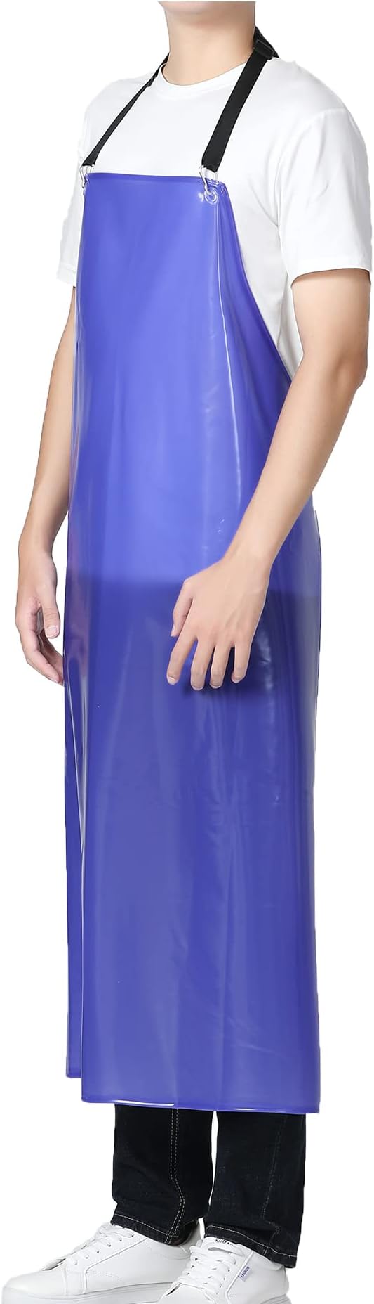 Waterproof Plastic Aprons - Chemical Resistant Work Apron,best for Kitchen, Cooking, Cleanning,Dog Bather,Dishwasher MD006-Bluethick