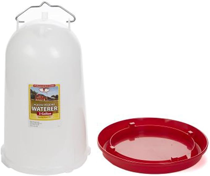 Little Giant Extra Large 3-Gallon Capacity Heavy-Duty Plastic Gravity Fed Poultry Waterer System (2 Pack)