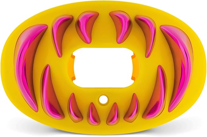 Battle Sports Chrome 3D Predator Oxygen Mouthguard - Convertible Strap, Superior Airflow & Better Performance, Maximum Protection, Works with Braces
