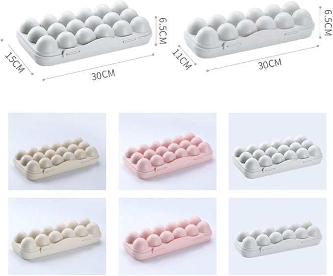 UPKOCH Stackable Egg Storage Box for Refrigerator Portable 18-Count Plastic Egg Holder with Lid Anti-Collision Shatterproof Container for Kitchen Organization