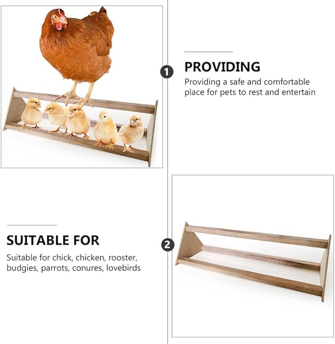 POPETPOP Chicken Perch - Wooden Chicken Roosting Bar Bird Perch Coop Accessories Chick Stand Trainning Toy Coop Toys for Hens Chicks Birds