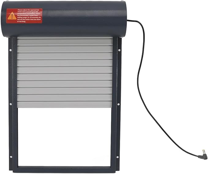 Grey Solar Powered Automatic Chicken Coop Door with Timer Control, Programmable LED Display Controller for Poultry Conservationion