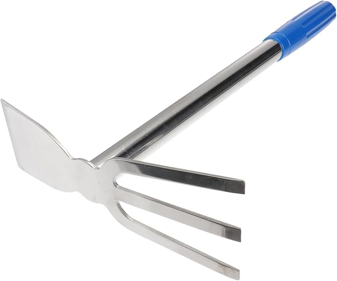 1piece Stainless Steel Handheld Weeding Hoe Multi-Functional Cultivator Tool for Gardening Planting and Weeding Lightweight and Garden Rake for Vegetable Farms and