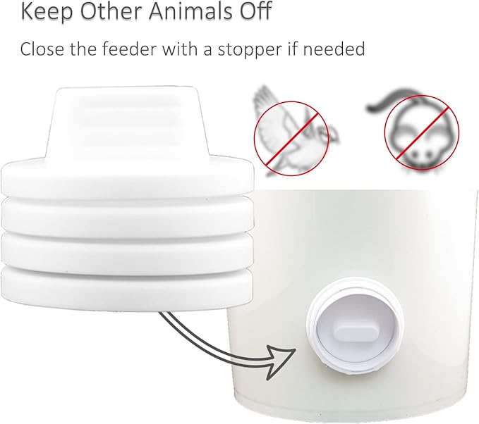 DIY Chicken Feeder Ports Rain Proof Gravity Feed Kits for Buckets, Bins, Troughs and More, 8 Ports