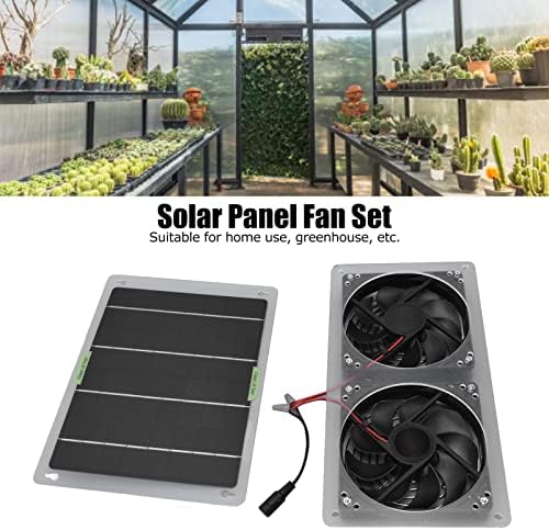 100W Solar Powered Fan Kit, 3000Rpm Dual Exhaust Fan Efficient Solar Fans with Solar Panel, Ventilation Fan for Home, Greenhouse, RV, Chicken Coop