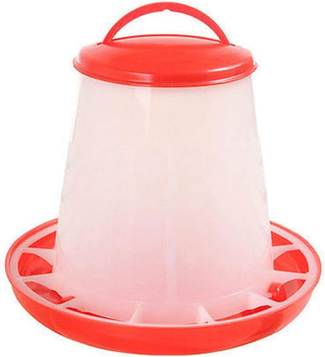 Baost Plastic Hanging Poultry Feeder Chicken Quail Chick Hen Drinker Food Feeder Waterers Bucket Chicken Feeder Trough 1.5L Chick Small Birds Feeder Jar