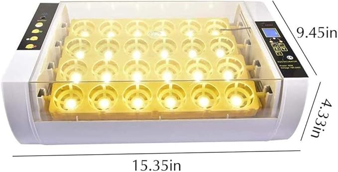 Egg Incubator Automatic Turning and Hatching Led Display 24 Digital Poultry Hatcher with Light for Chicken Duck Goose Birds Home Use