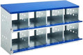 Metal Chicken Nesting Boxes - 8 Hole Wall-Mountable Laying Boxes with Roll-Away Egg Collection, Weatherproof Galvanized Steel, for Chicken Coop, Blue