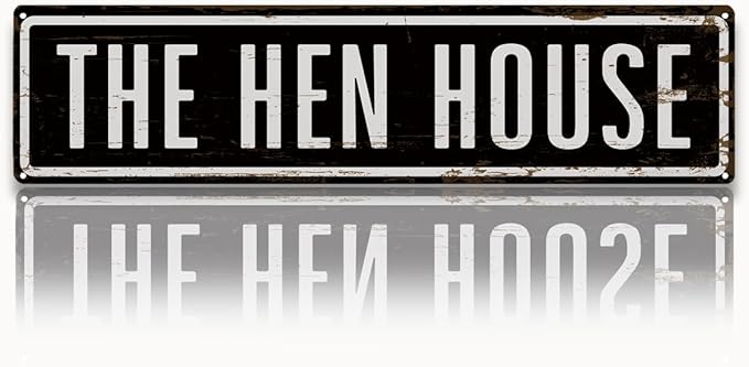 Rustic Farmhouse Style Chicken Coop Sign, Metal Outdoor Chicken House Signs, Retro Metal Tin Sign, Funny Farmhouse Decor, Cute Chicken Coop Decor, Backyard Hen House Gift 15.8x4 Inch