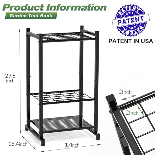 Garden Tool Organizer, Garage Tool Organizer & Garage Organization - Black, Alloy Steel, Brooms Tools - Image 2