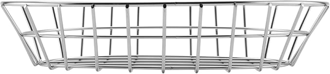 G.E.T. 4-84418 12" x 8.5" Oval Basket, 2" Clipper Mill, Stainless Steel