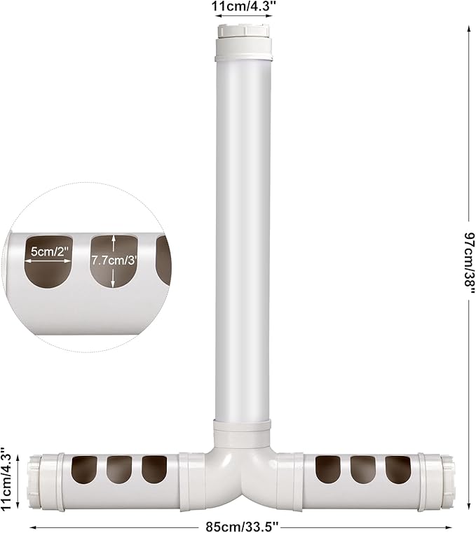 PVC Chicken Feeder No Waste 13lbs Automatic Poultry Chicken Coop Feeder 6 Feeding Port Gravity Poultry Feeding Trough for Ducks Turkeys Geese Quails Pigeon