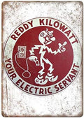 Reddy Kilowatt Electric Porcelain Look Reproduction Metal Sign Wall Decoration Garage Shop bar Living Room Wall Art tin Sign 8X12 Inches
