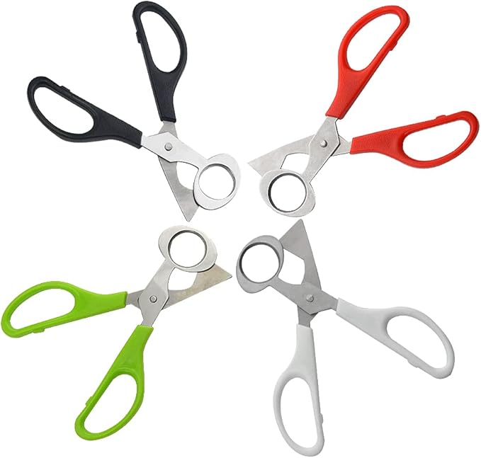 12Pack Stainless Steel Quail Egg Cutter - Scissors for Pigeon Eggs, Opener, Cracker - Four Colors