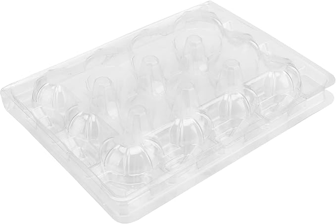 NINGWAAN 150 Pack 12 Grids Quail Egg Cartons, Clear Plastic Egg Holder Dispenser, PVC Stackable Egg Container Tray, Holds up to 1 Dozen Eggs
