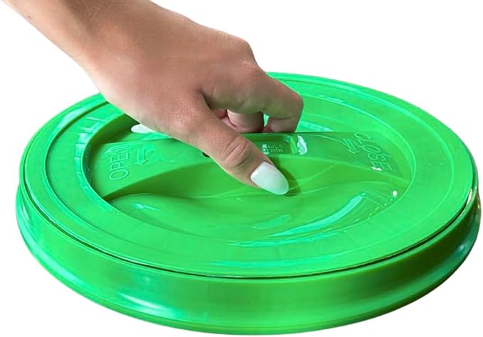 House Naturals 2 Gallon Food Grade - BPA Free Made in USA Buckets Lime Color pails with Screw On Gasket Lids (3, Lime - Green lids)