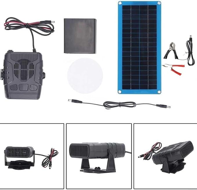 Solar Heater, Chicken Coop Heater for Winter, Solar Powered Greenhouse Heaters, 20W/30W Solar Panel Heaters for Chicken Coop Home Car Greenhouse, Ideal for Drying Heating Pet House (Black-30W)