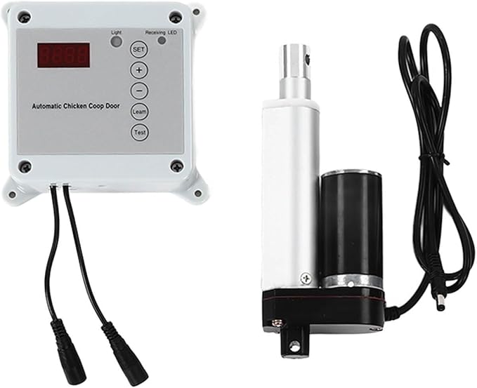 Automatic Chicken Coop Door Opener, Timing Photosensitive Auto Chicken Coop Door Opener, Auto Open and Close, Remote Controls Automatic Chicken Coop Door(US)