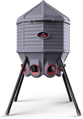 CoopWorx Poultry Feeder - 80 lb Capacity - Adjustable Height - UV Stable - Weather Resistant - 8 Feed Ports - Silo Shaped Design - Rust-Proof - Intended for Chickens/Ducks/Turkeys - Made in USA