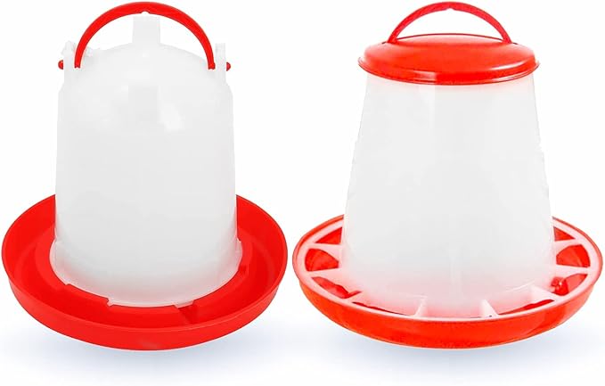Chick Feeder and Waterer Kit Hanging Poultry Feeder & Drinker,1.5 L Waterer and 1Kg Feeder Set Chicken Water Feeder Kit for Farm,Chicken,Coop