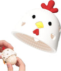 Egg Washer For Fresh Eggs,Egg Cleaner For Fresh Eggs,Egg Scrubber,Egg Brush For Cleaning Fresh Eggs,Creative Chicken Shape Egg Wash Brush Silicone Washing Egg Tool - White