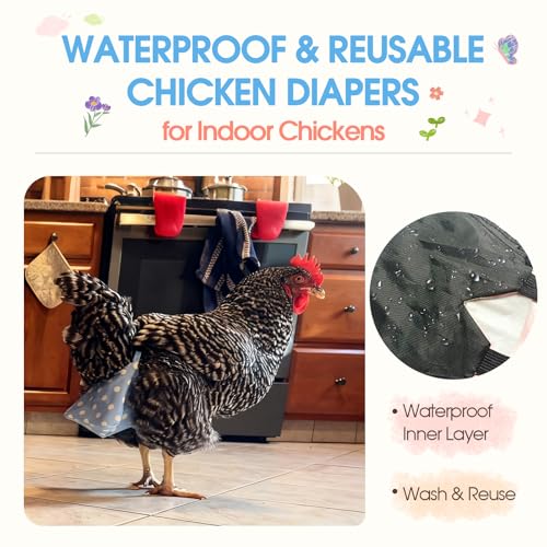 QBLEEV Duck Diapers for Pekin Ducks & Chickens - Sprigs, Cotton & Polyester, Reusable Indoor Poultry - Image 4