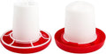 Chicken Feeder and Waterer Set, Chick Poultry Feeding Equipment Kit Automatic Feeding and Watering for Baby Turkey Guinea Fowl Quail Pigeons Ducks(0.35Lbs + 160ml)