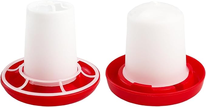 Chicken Feeder and Waterer Set, Chick Poultry Feeding Equipment Kit Automatic Feeding and Watering for Baby Turkey Guinea Fowl Quail Pigeons Ducks(0.35Lbs + 160ml)