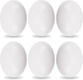 YunKo 6Pcs White Wooden Easter Eggs Fake Wooden Easter Eggs for Crafts Home Decor Great for DIY Decorations