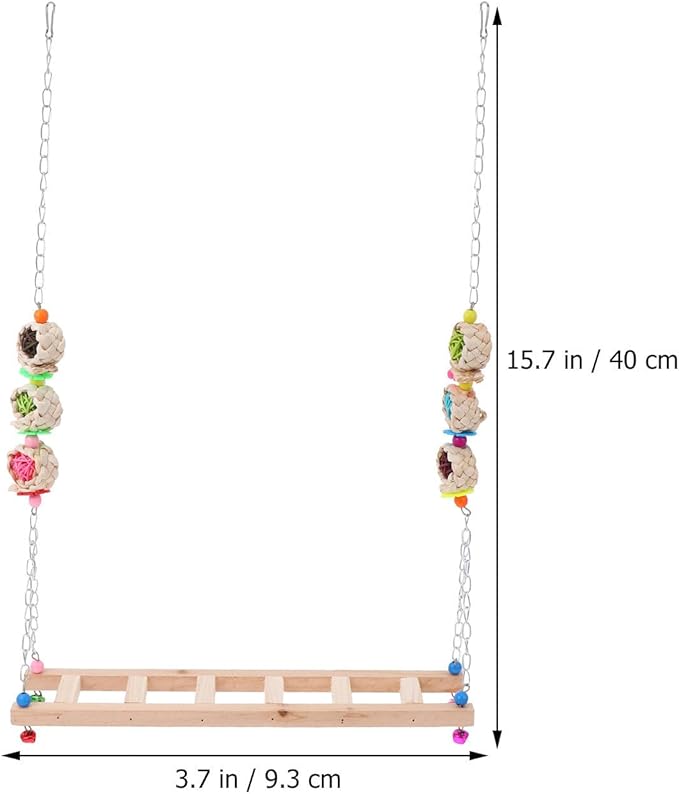 ibasenice Chicken Perch and Coop Ladder Accessory Wooden Climbing Swing Ladder for Rooster and Hen Pet Cage Suitable for Chicken Activity and Outdoor Use Random Color