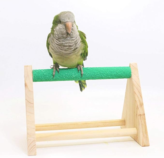 Chicken Perch Parrot Wood Perch, Trimming Bird Strong Chick Jungle Gym Roosting Bar for Coop and Brooder, Training Perch Toys for Large Bird, Parrot, Macaw, Hens (Random)