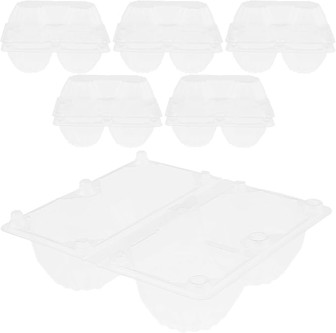 DOITOOL Goose Egg Packaging Box 2 Count Clear Plastic Egg Carton Tray 5.51 X 3.74 X 2.95 Inches Lightweight Portable Holder for Refrigerator Storage and Market Display