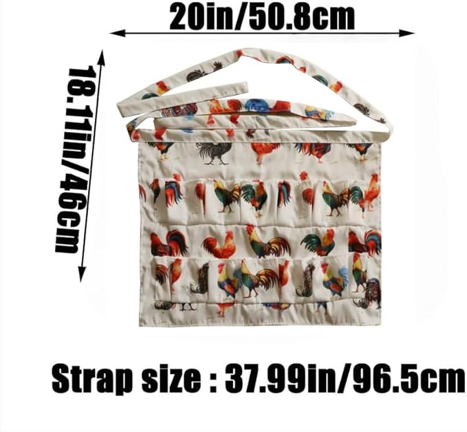 Egg Collecting Apron with 12 Deep Pockets - Perfect for Hen Duck and Goose Eggs | Farmhouse Kitchen Workwear