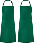 Syntus Adjustable Bib Apron with 2 Pockets Cooking Kitchen Aprons for Women Men Chef