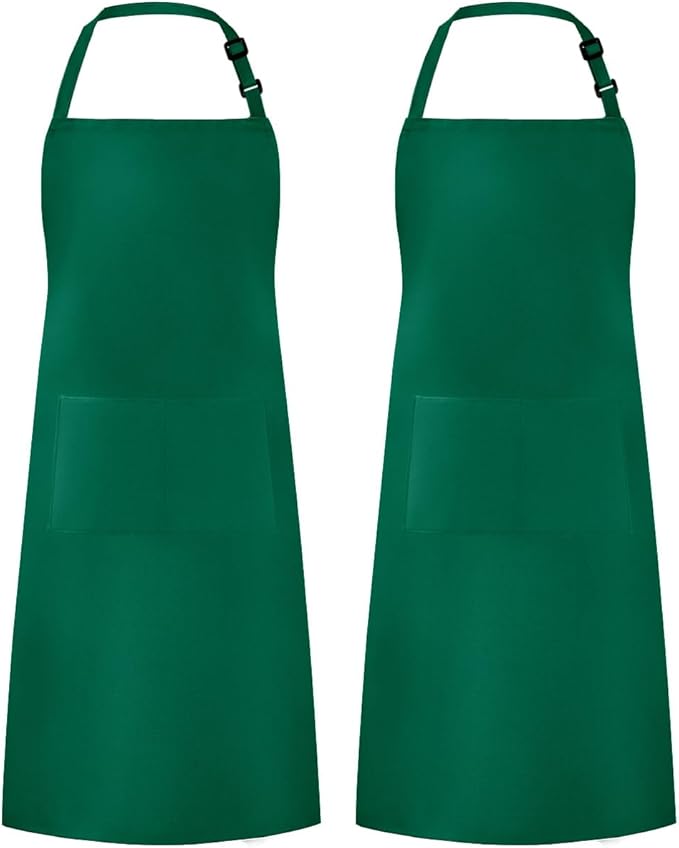 Syntus Adjustable Bib Apron with 2 Pockets Cooking Kitchen Aprons for Women Men Chef