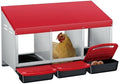 Chicken Nesting Box,Chicken Laying Boxes with 3 Compartment Metal Stainless Steel,Chickens Egg Laying Nest Boxes with Rollout Egg Collection,Chicken Brooder Box with Perch,Red