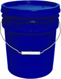 5-Gallon Bucket with Airtight Lid – Made in USA, Food Grade BPA Free Plastic, Heavy Duty Multi-Use, Metal Handle with Grip, Stackable Storage – Fina Blue, 1 Pack