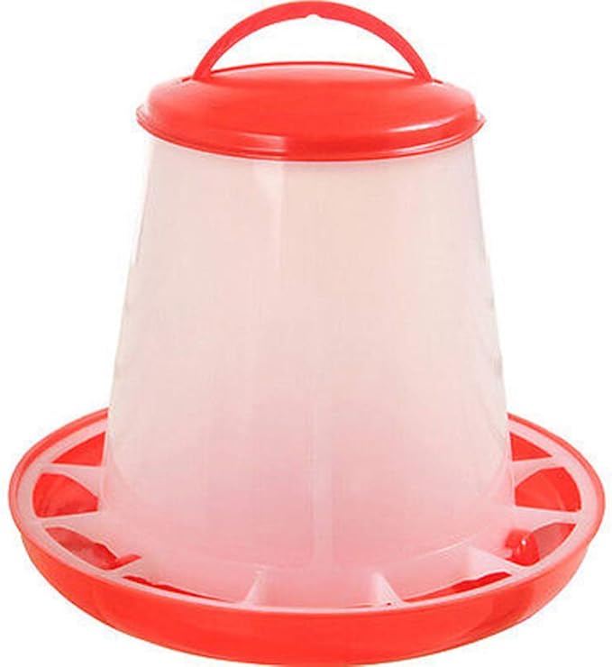 Baost Plastic Hanging Poultry Feeder Chicken Quail Chick Hen Drinker Food Feeder Waterers Bucket Chicken Feeder Trough 1.5L Chick Small Birds Feeder Jar