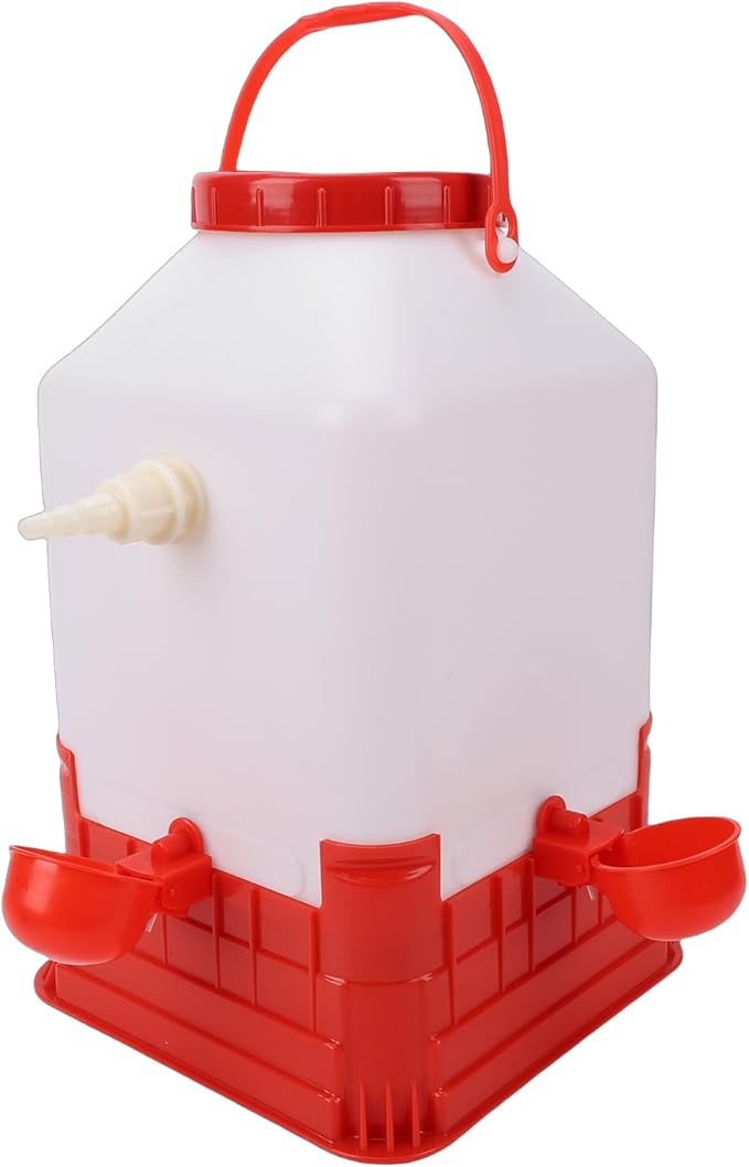 TOPINCN Automatic Poultry Waterer, 10L Large Capacity Plastic Chicken Water Feeder with 4 Bowls, for Farm Poultry Drinking and Feeding