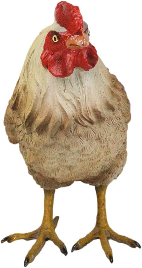 Ebros Gift Rustic Western Country Farm Light Brown Chicken Hen Figurine 4.5" Tall Chickens Roosters Kitchen Desktop Shelf Mantel Decorative Accent Sculpture in Vivid Colors