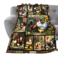 Farmhouse Rooster Blanket Chicken Gifts for Boys Girls 50"x40" - Flannel by Trulave