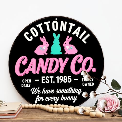 Cottontail Candy Co Round Aluminum Metal Sign Family Owned We Have Something for Every - 8x8 Inch - Image 5
