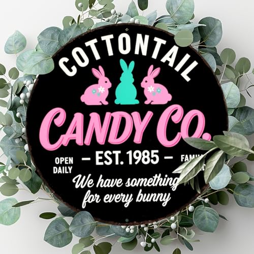 Cottontail Candy Co Round Aluminum Metal Sign Family Owned We Have Something for Every - 8x8 Inch - Image 4