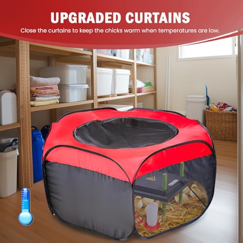 Tetuga Brooder Box for Chick Starter Kit with 10x 12” Brooder Heating Plate - Chicken Brooder Tent Bundles, Chicken Brooder Tent Bundles,Red, Acrylic - Image 6
