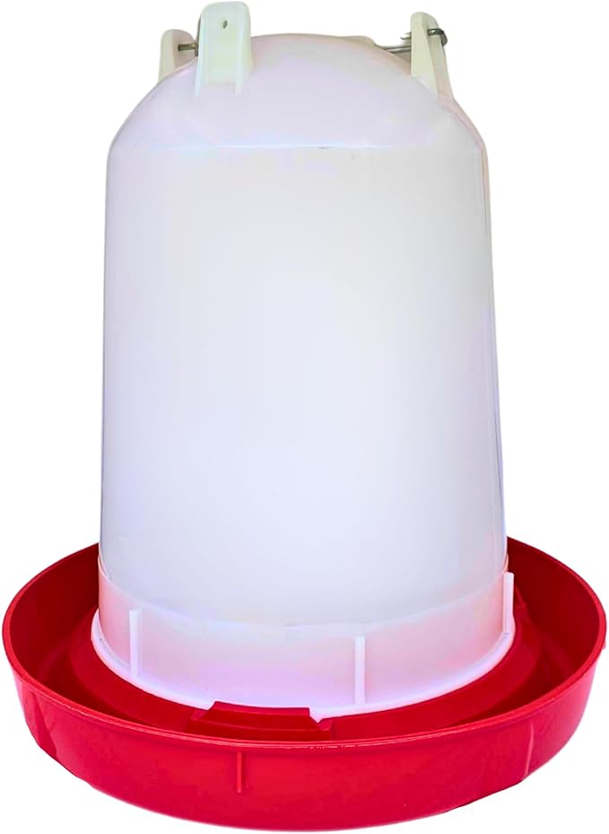 Chicken Waterer 4-Gallon Metal Handle Poultry Drinker | Large Capacity Poultry Waterer | for Chickens, Ducks, Baby Chicks, Chickens, Turkeys and More