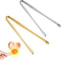 BOXOB 2pcs Egg Chalaza Remover Tongs, 5.98 Inch Toothed Design Eggshell Fragment Membrane Removal Tong Stainless Steel Multipurpose Kitchen Tool for Cooking Food Cake Pastry Chefs (Black, Silver)