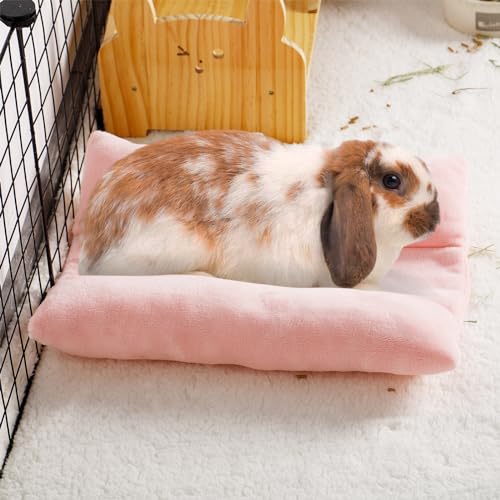 MEWTOGO 15.7" x 14" Bunny Bed for Rabbit Cage - 15.7 x 14In, Pink, flannel, Thickened & Soft - Image 6